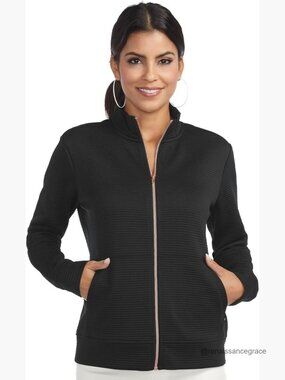 Cozy Fit Recycled Polyester Jacket with Kangaroo Pocket Mock Neck